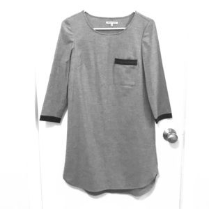 Broadway and Broome Madewell Leather Trim Dress